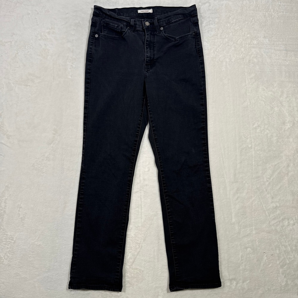 Levi's Jeans Womens 10M Black Classic Straight Mid Rise Stretch Denim 30x30